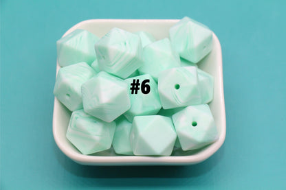 17mm Marble Hexagon Silicone Beads, Soft Geometric Beads for DIY Crafts, Silicone Beads for DIY Jewelry Making