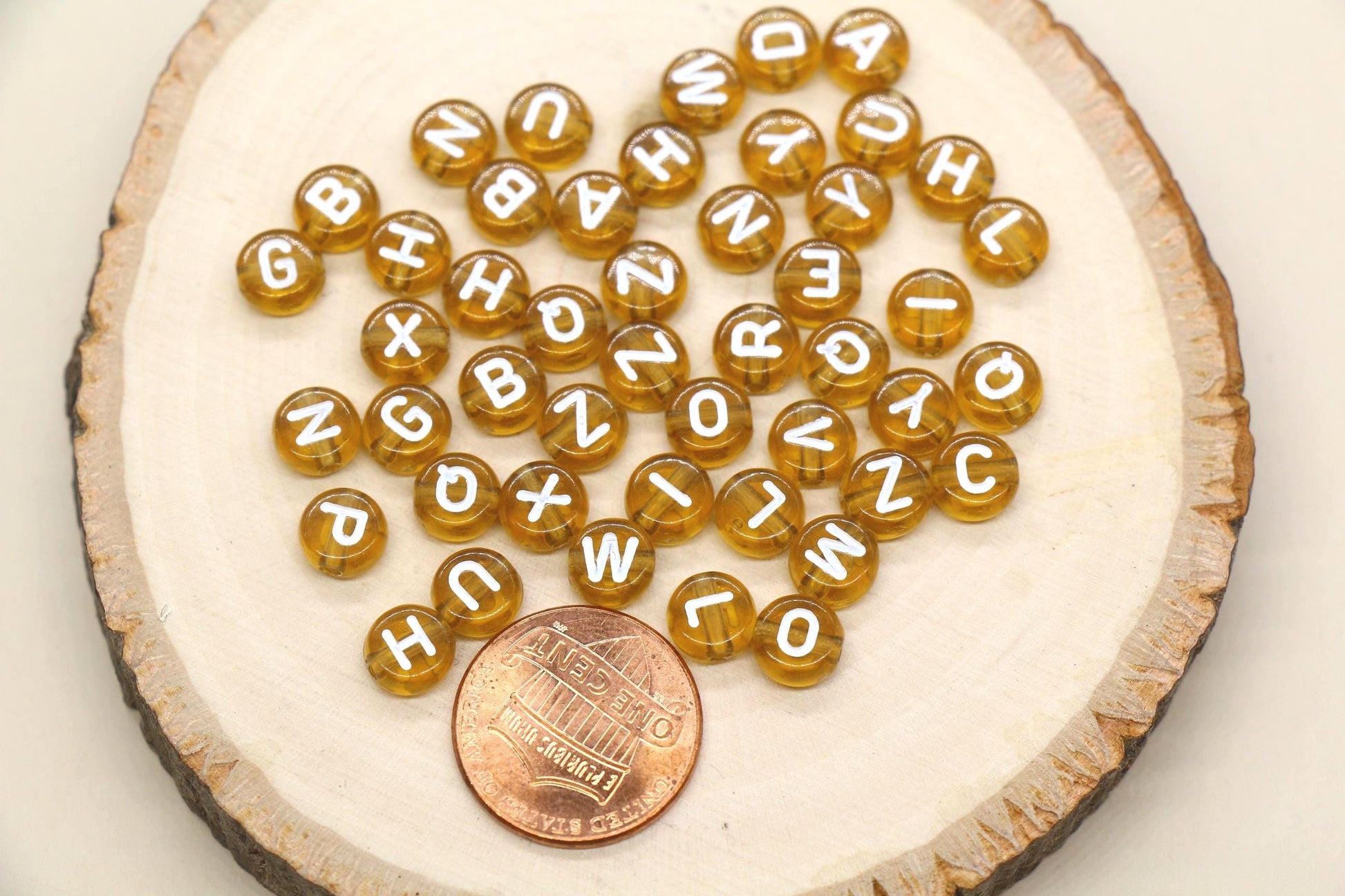 7mm Translucent Alphabet Beads, Brown or Gray Mix Letter Beads for Bracelets, Necklaces, DIY Jewelry Making, Personalized Name Beads