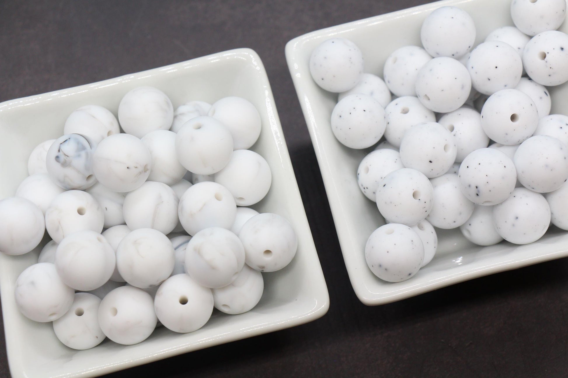 15mm Marble Silicone Beads for Bracelets, Soft Round DIY Jewelry Beads, Keychain Craft Supplies, Silicone Beads for DIY Jewelry Making
