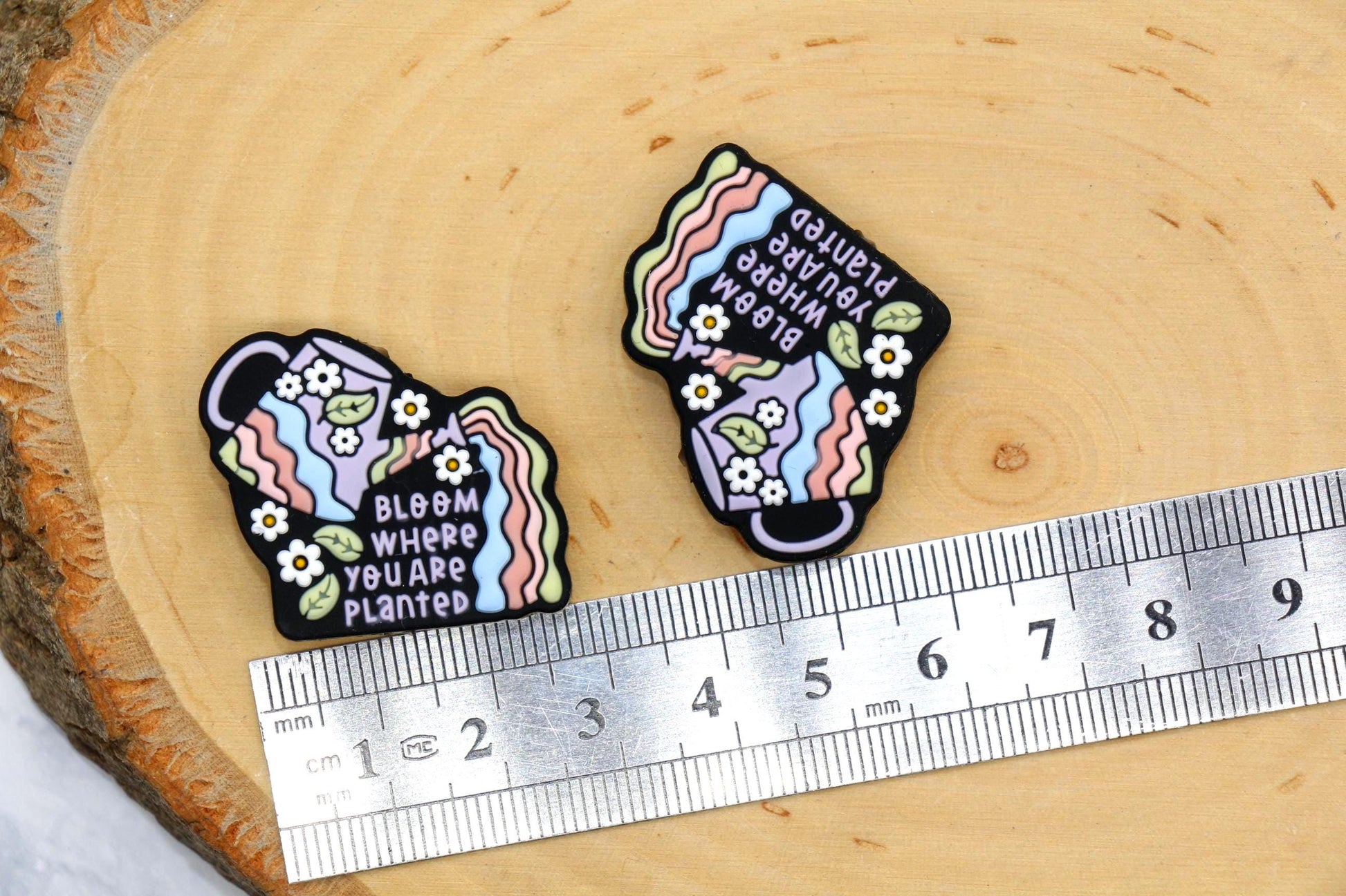 Bloom Where You Are Planted Beads, Silicone Focal Beads, Inspirational Charm Beads, DIY Jewelry Making, Motivational Gift, #900
