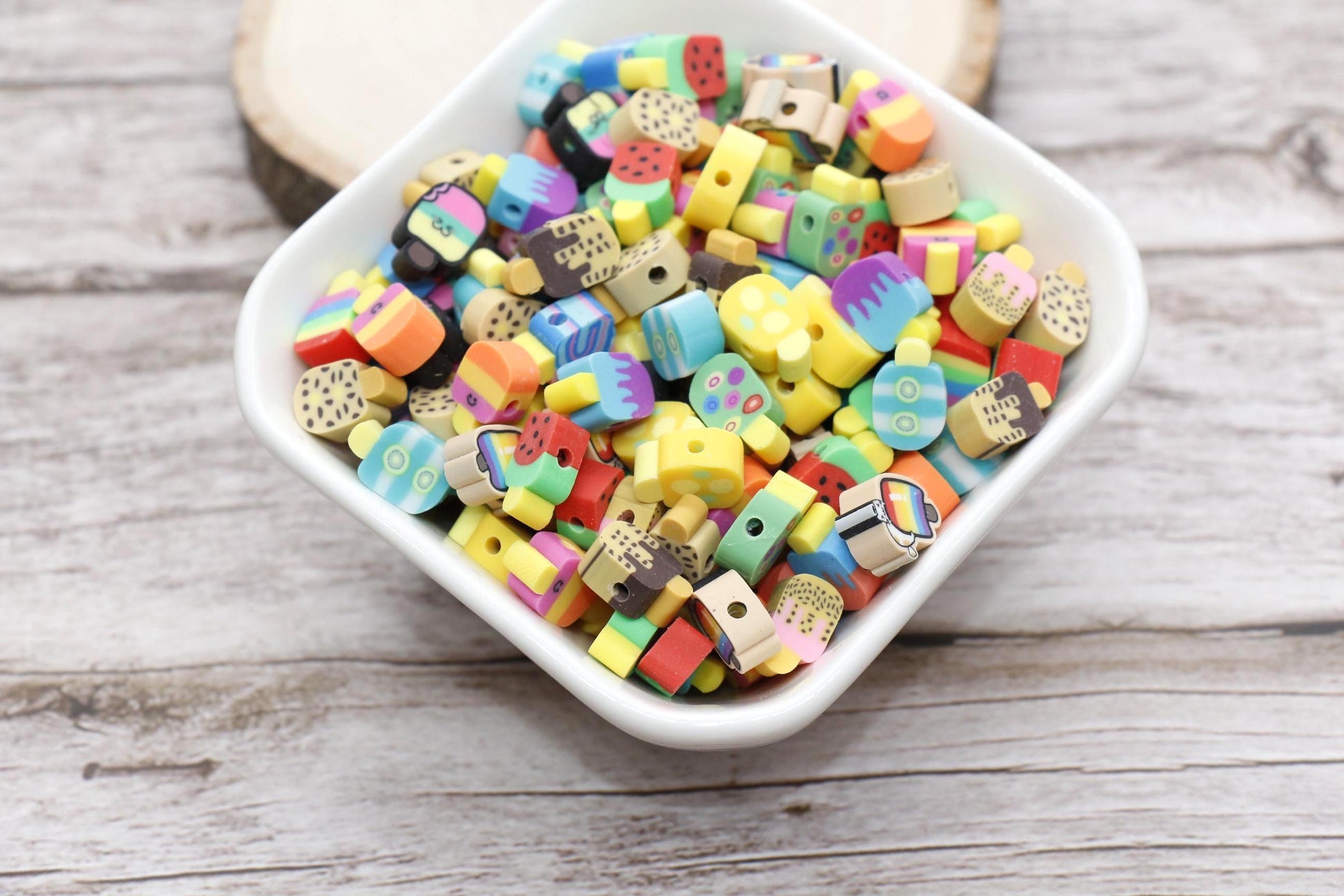 Popsicle Polymer Clay Beads, Ice Cream and Sweet Food Charms, Kawaii Jewelry Making Supplies, Cute Beads for Bracelets Necklaces #914