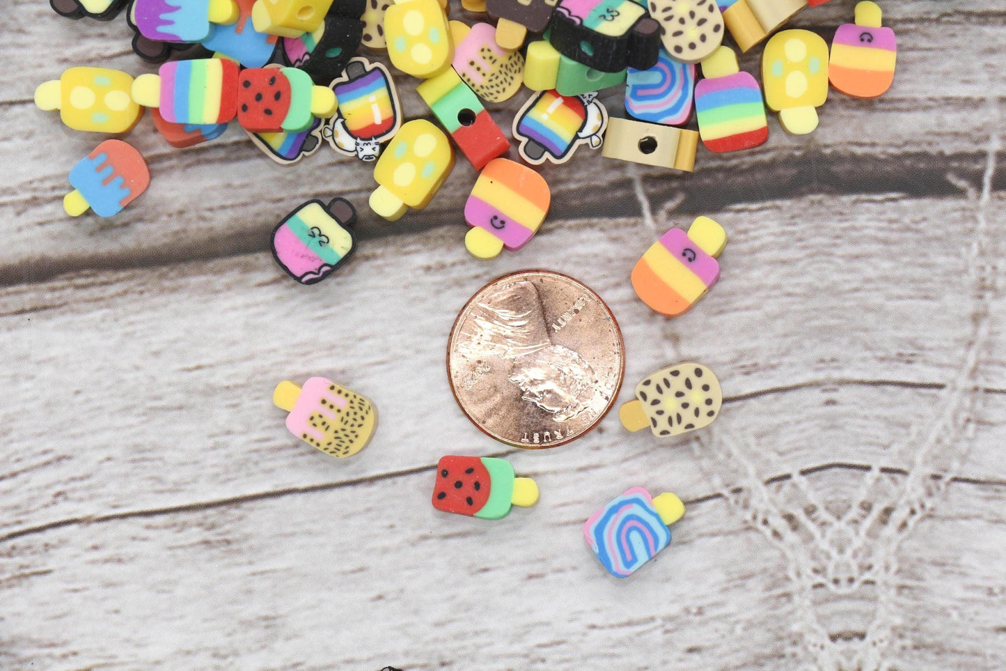 Popsicle Polymer Clay Beads, Ice Cream and Sweet Food Charms, Kawaii Jewelry Making Supplies, Cute Beads for Bracelets Necklaces #914
