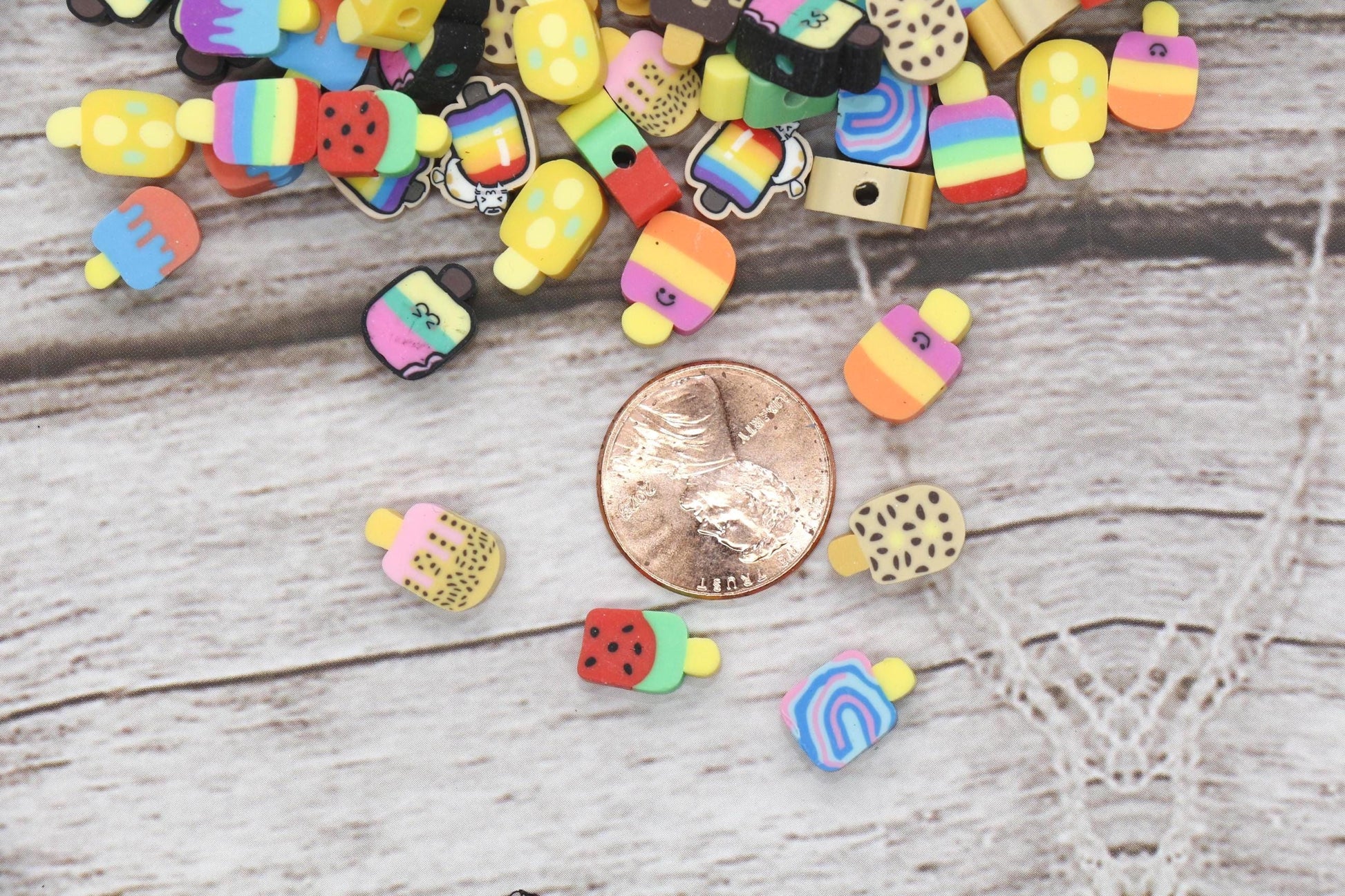 Popsicle Polymer Clay Beads, Ice Cream and Sweet Food Charms, Kawaii Jewelry Making Supplies, Cute Beads for Bracelets Necklaces #914