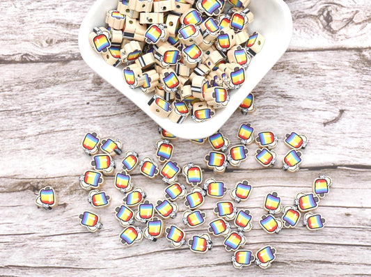 Polymer Clay Beads, Popsicle with Cat Beads, Cute Summer Jewelry Making Supplies #916