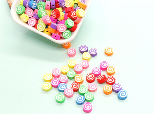 Swirl Polymer Clay Beads, Jewelry Making Supplies, Colorful Swirl Beads for Bracelets Necklaces, DIY Beading Crafts #920