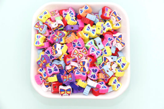 Butterfly Polymer Clay Beads, Jewelry Making Supplies, Colorful Butterfly Beads for Bracelets Necklaces, DIY Beading Crafts #921