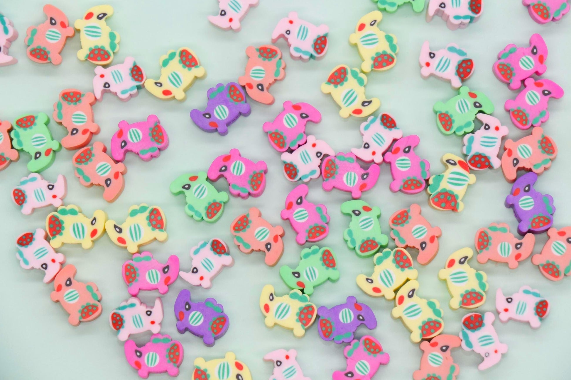 Elephant Polymer Clay Beads, Colorful Animal Jewelry Charms, Cute DIY Beading Supplies for Bracelets Necklaces #922