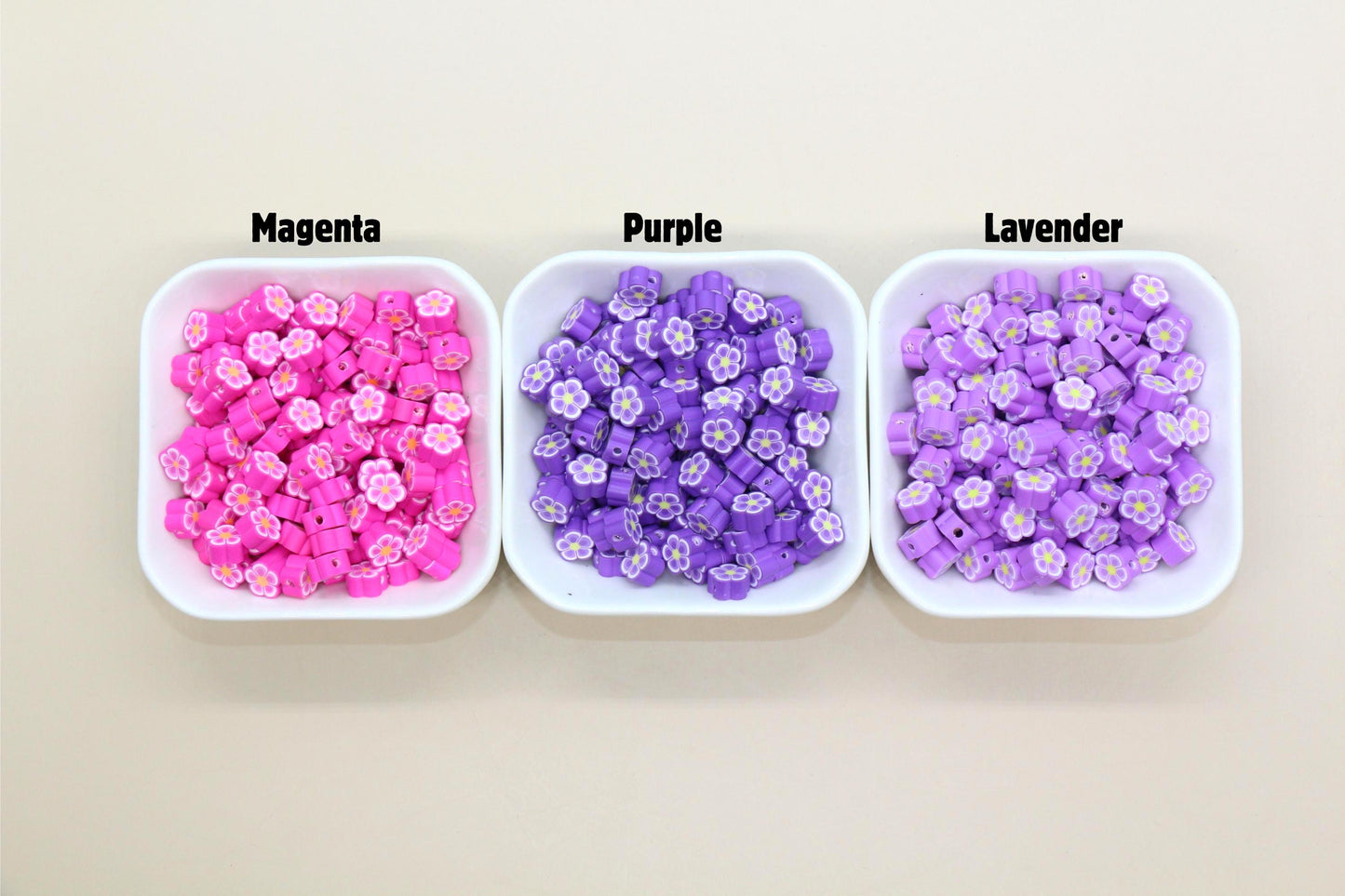 Flower Polymer Clay Beads, Colorful Mixed Blossom Beads, Handmade Floral Beads for Jewelry Making, DIY Spring Beads for Bracelets Necklaces