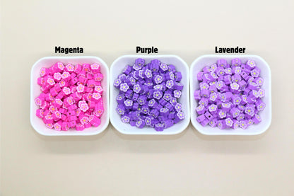 Flower Polymer Clay Beads, Colorful Mixed Blossom Beads, Handmade Floral Beads for Jewelry Making, DIY Spring Beads for Bracelets Necklaces
