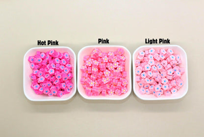 Flower Polymer Clay Beads, Colorful Mixed Blossom Beads, Handmade Floral Beads for Jewelry Making, DIY Spring Beads for Bracelets Necklaces