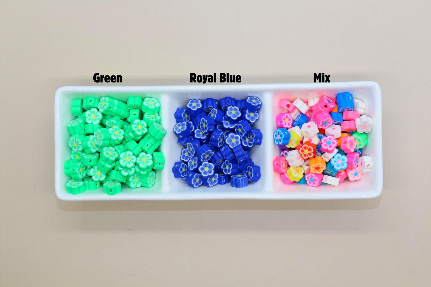 Flower Polymer Clay Beads, Colorful Mixed Blossom Beads, Handmade Floral Beads for Jewelry Making, DIY Spring Beads for Bracelets Necklaces