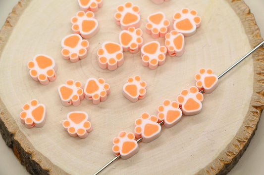 Dog Paw Beads, Polymer Clay Paw Beads for Jewelry Making, Cute Animal Beads for DIY Bracelets, Necklaces, Pet Lover Gifts #931