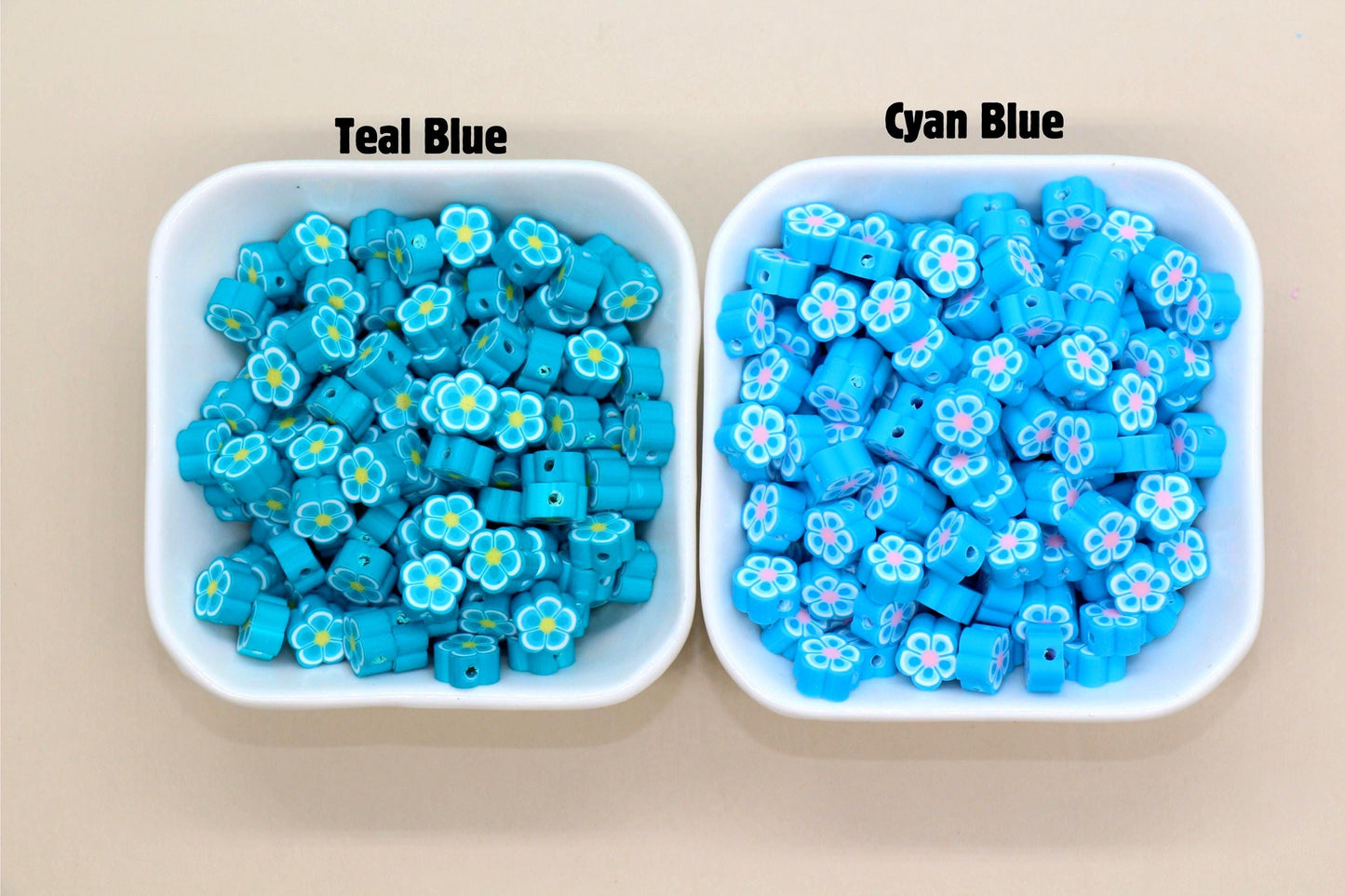 Flower Polymer Clay Beads, Colorful Mixed Blossom Beads, Handmade Floral Beads for Jewelry Making, DIY Spring Beads for Bracelets Necklaces