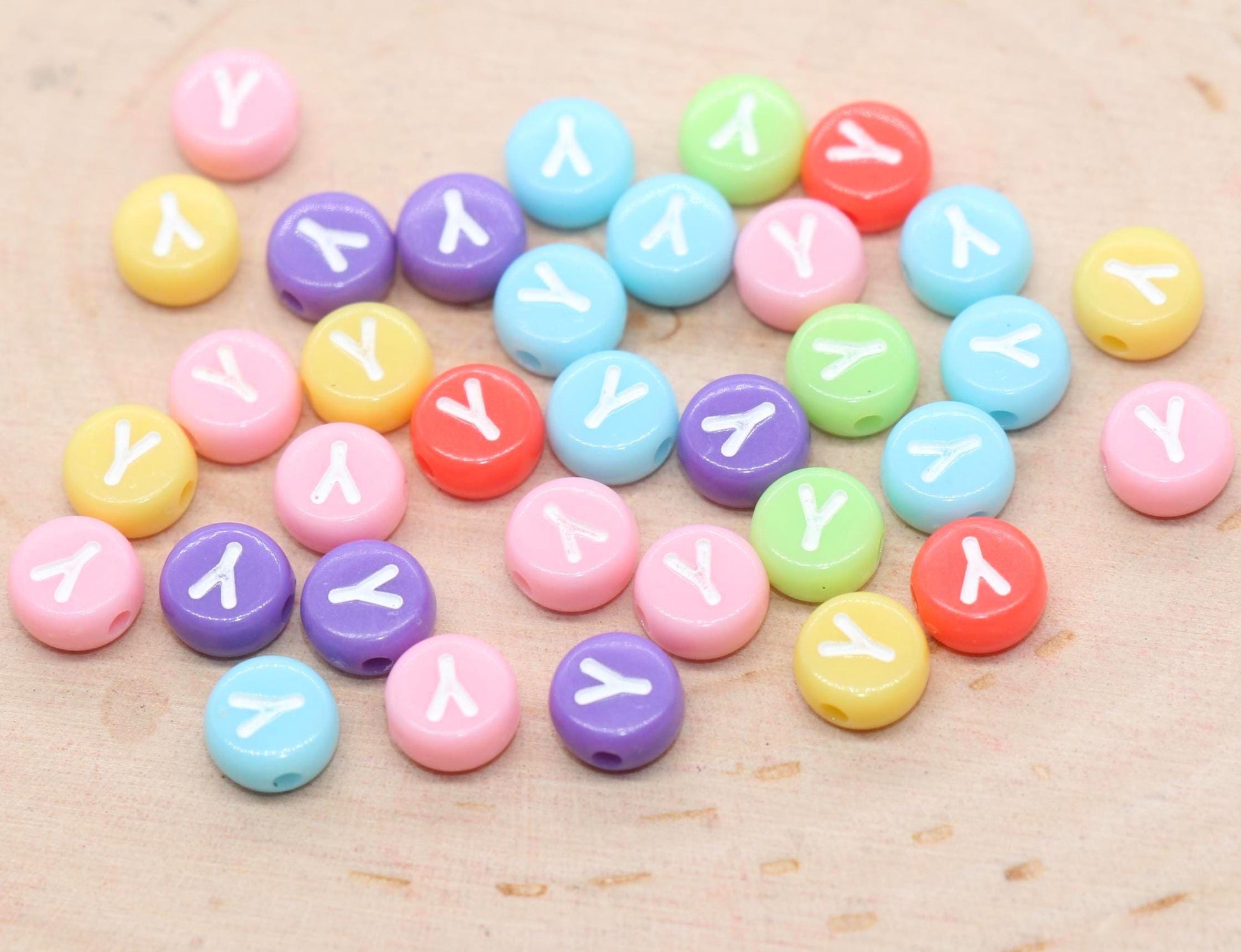 Pastel Letter Beads 7mm, Alphabet Beads for Bracelets, DIY Jewelry Making, Initial Necklaces, Name Beads for Crafts and Keychains
