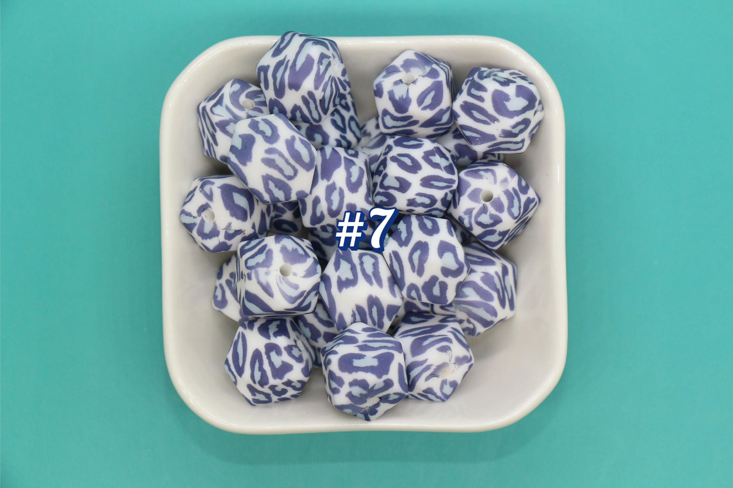 14mm Leopard Print Hexagon Silicone Beads for DIY Jewelry Making, Cheetah, Giraffe, Zebra Animal Print Beads for Bracelets Keychains