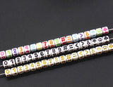 5mm White Black Clover Acrylic Symbol Beads #725