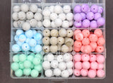 15mm Marble Silicone Beads for Bracelets, Soft Round DIY Jewelry Beads, Keychain Craft Supplies, Silicone Beads for DIY Jewelry Making