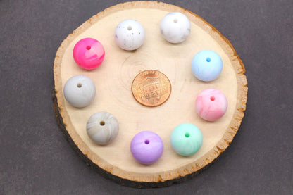 15mm Marble Silicone Beads for Bracelets, Soft Round DIY Jewelry Beads, Keychain Craft Supplies, Silicone Beads for DIY Jewelry Making