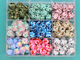 14mm Hexagon Silicone Beads, Camo, Terrazzo, Tie Dye Printed Beads for DIY Jewelry Making, Bracelets, Keychains