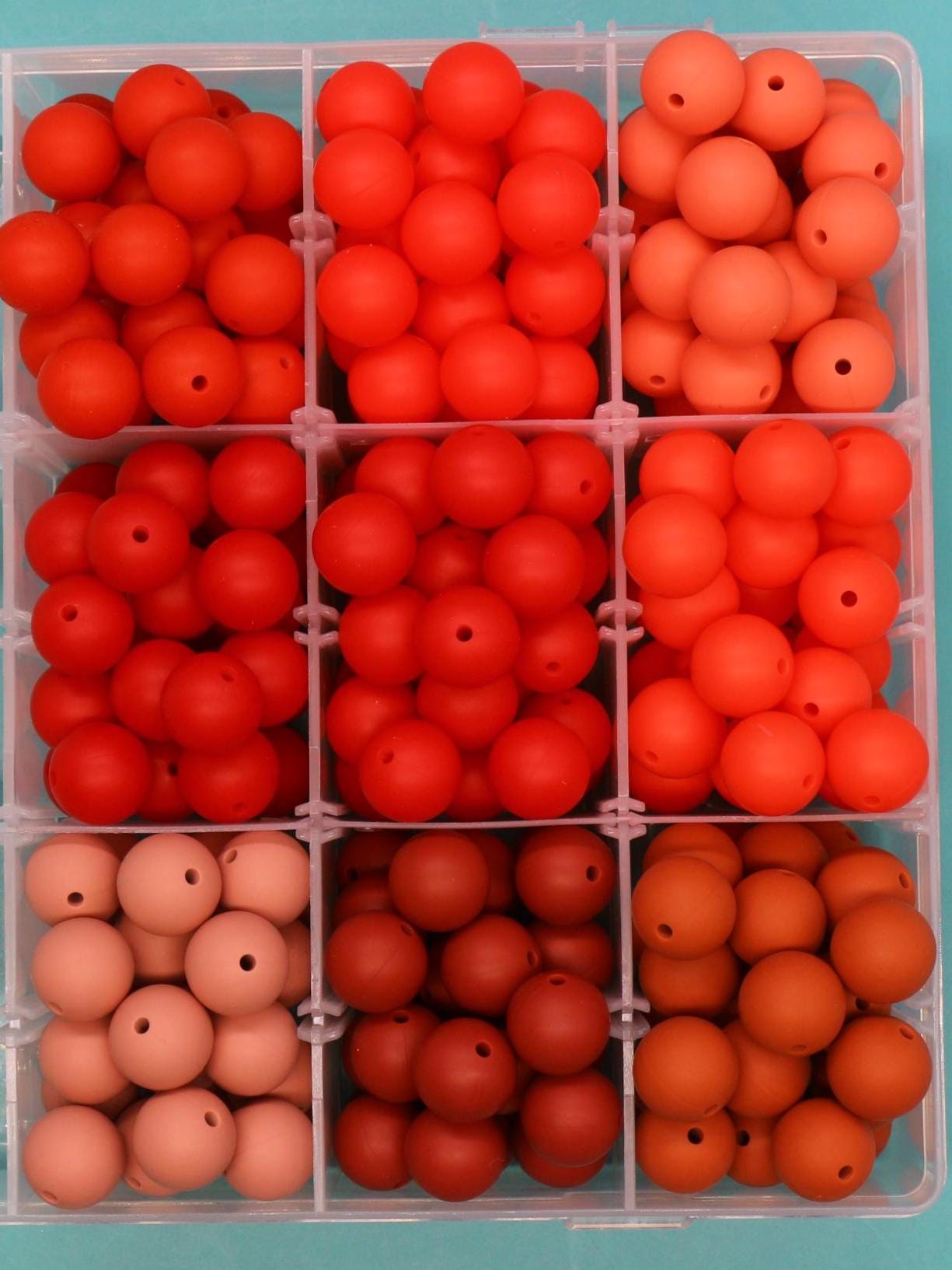 15mm Red Silicone Beads for Bracelets, Soft Round DIY Jewelry Beads, Keychain Craft Supplies,
