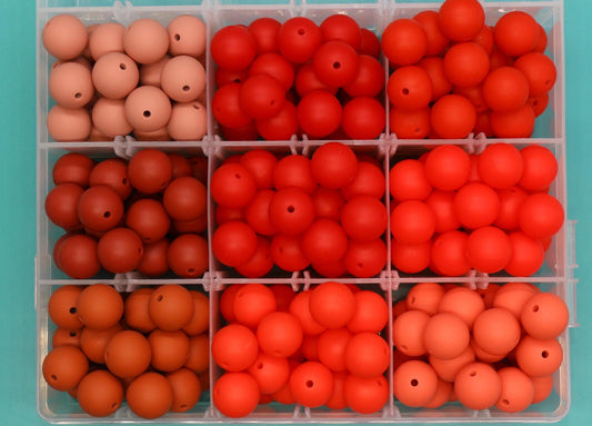 15mm Red Silicone Beads for Bracelets, Soft Round DIY Jewelry Beads, Keychain Craft Supplies,