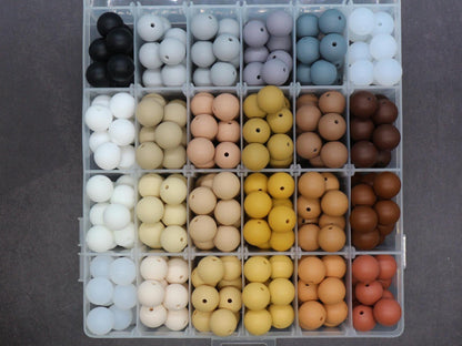 15mm Earth tones Silicone Beads for Bracelets, Soft Round DIY Jewelry Beads, Keychain Craft Supplies, Silicone Beads for DIY Jewelry Making