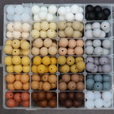 15mm Earth tones Silicone Beads for Bracelets, Soft Round DIY Jewelry Beads, Keychain Craft Supplies, Silicone Beads for DIY Jewelry Making