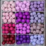 15mm Purple Silicone Beads for Bracelets, Soft Round DIY Jewelry Beads, Stretchy Keychain Craft Supplies, Non-Toxic Beads for Jewelry Making