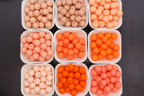 15mm Orange & Peach Silicone Beads for Bracelets, Soft Round DIY Jewelry Beads, Keychain Craft Supplies