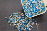 Mix Glass Seed Beads, Size 4mm 6/0 Glass Seed Beads, Blue and Pink Mix Seed Beads, Rocailles Beads, Bracelet Beads #3662