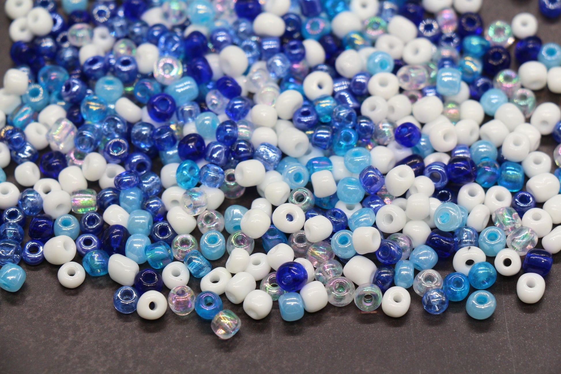 Mix Glass Seed Beads, Size 4mm 6/0 Glass Seed Beads, Blue and Pink Mix Seed Beads, Rocailles Beads, Bracelet Beads #3663