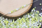 Mix Glass Seed Beads, Size 4mm 6/0 Glass Seed Beads, Yellow and White Mix Seed Beads, Rocailles Beads, Bracelet Beads #3664