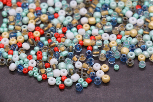 Mix Glass Seed Beads, Size 4mm 6/0 Glass Seed Beads, Mix Seed Beads, Rocailles Beads, Bracelet Beads #3669