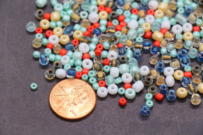 Mix Glass Seed Beads, Size 4mm 6/0 Glass Seed Beads, Mix Seed Beads, Rocailles Beads, Bracelet Beads #3669