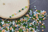 Mix Glass Seed Beads, Size 4mm 6/0 Glass Seed Beads, Mix Seed Beads, Rocailles Beads, Bracelet Beads #3671