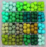 15mm Green Silicone Beads for Bracelets, Soft Round DIY Jewelry Beads, Keychain Craft Supplies, Silicone Beads for DIY Jewelry Making
