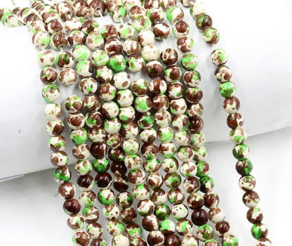 8mm Splatter Stone Beads, Paint Beads, Jewelry Beads, Bracelet Beads, Full Strand