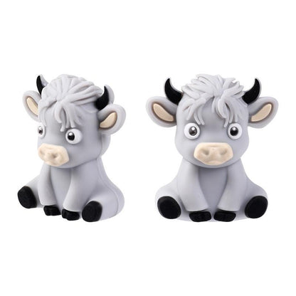 3D Highland Cow Silicone Beads, Western Cow Focal Beads, Animal Themed Beads, Chunky Beads, Silicone Loose Beads #612
