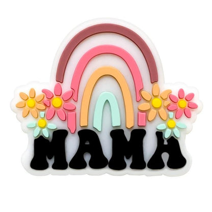 Mama Focal Beads, Rainbow Mama Silicone Beads, Silicone Chunky Beads, Silicone Loose Beads, Focal Beads