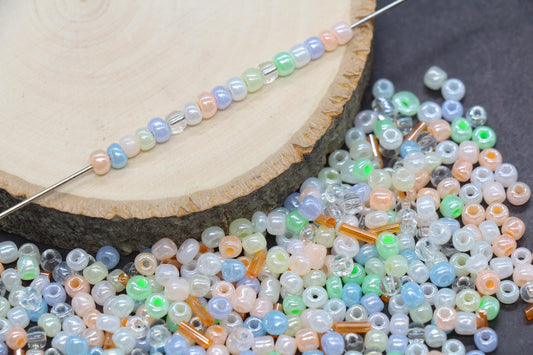 Mix Creamy Glass Seed Beads, Size 4mm 6/0 Glass Seed Beads, Mix Seed Beads, Rocailles Beads, Bracelet Beads #3676