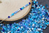 Mix Blue Glass Seed Beads, Size 4mm 6/0 Glass Seed Beads, Mix Seed Beads, Rocailles Beads, Bracelet Beads #3679