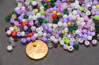 Mix Purple Glass Seed Beads, Size 4mm 6/0 Glass Seed Beads, Mix Seed Beads, Rocailles Beads, Bracelet Beads #3680