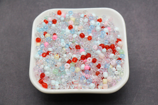 Mix Glass Seed Beads, Size 4mm 6/0 Glass Seed Beads, Mix Seed Beads, Rocailles Beads, Bracelet Beads #3686