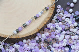 Mix Purple Glass Seed Beads, Size 4mm 6/0 Glass Seed Beads, Mix Seed Beads, Rocailles Beads, Bracelet Beads #3688