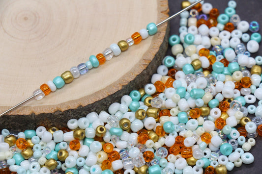 Mix Glass Seed Beads, Size 4mm 6/0 Glass Seed Beads, Mix Seed Beads, Rocailles Beads, Bracelet Beads #3692