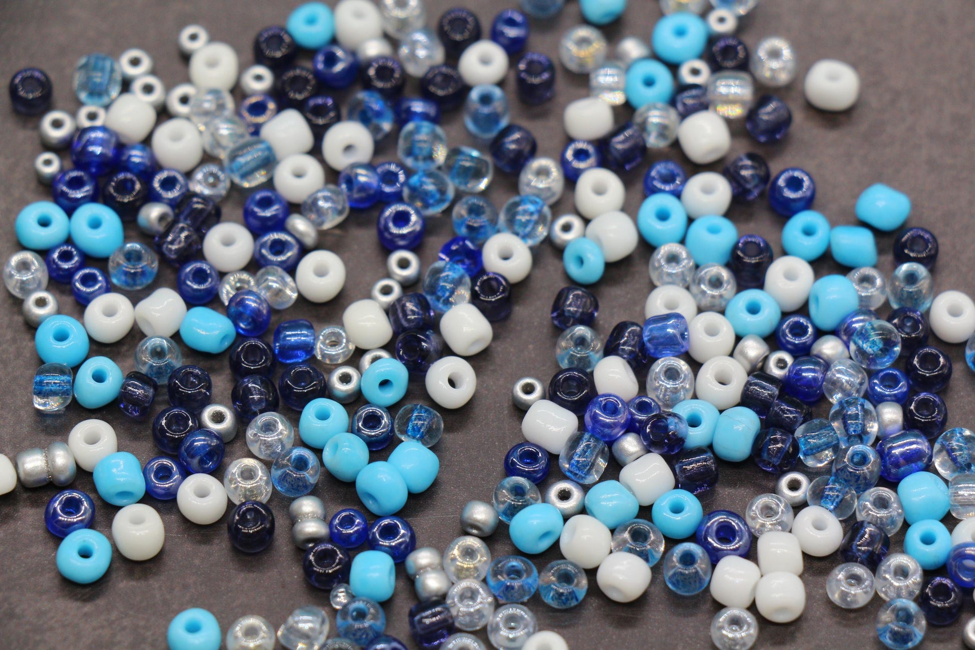 Mix Glass Seed Beads, Size 4mm 6/0 Glass Seed Beads, Blue Mix Seed Beads, Rocailles Beads, Bracelet Beads #3661