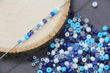 Mix Glass Seed Beads, Size 4mm 6/0 Glass Seed Beads, Blue Mix Seed Beads, Rocailles Beads, Bracelet Beads #3661