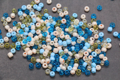 Mix Glass Seed Beads, Size 4mm 6/0 Glass Seed Beads, Blue and Pink Mix Seed Beads, Rocailles Beads, Bracelet Beads #3662