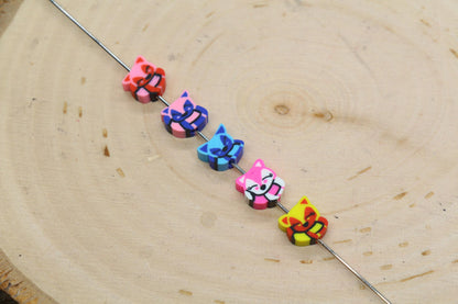 Fox Polymer Clay Beads, Kawaii Fox Clay Beads, Woodland Animal Beads, Handmade Jewelry Beads for Bracelets, Necklaces and Crafting #296