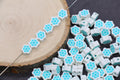 10mm snowflake polymer clay beads, christmas clay charms for bracelets